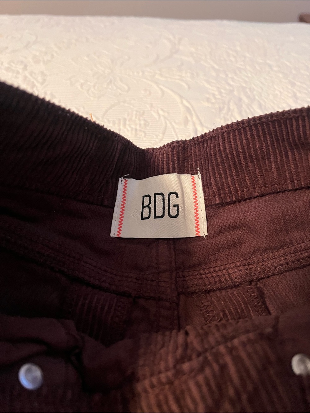 BDG Wide Leg Corduroy Pants in Deep Burgundy/Brown - Picture 2 of 9